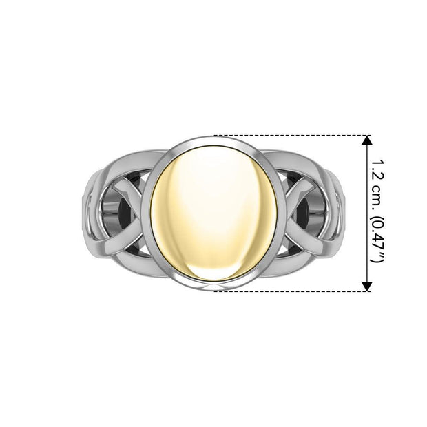 Danu Silver and Gold Accent Celtic Knotwork Ring MRI601
