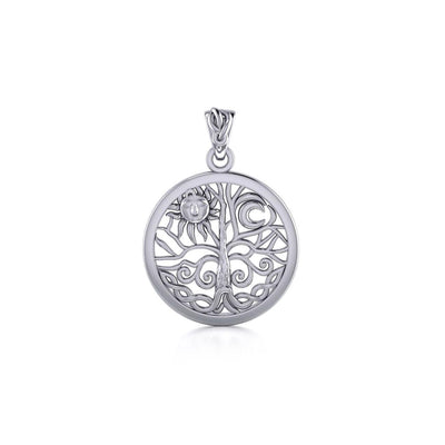 Pagan & Wicca Tree of Life ~ Sterling Silver Jewelry Pendant TP3109