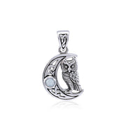 Owl with Celtic Crescent Moon Pendant TPD4288