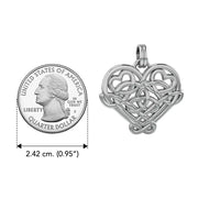 Cari Buziak Celtic Knotwork Heart Sterling Silver Pendant Jewelry TPD635
