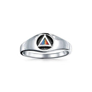 Triangle Symbol with Inlay ~ Sterling Silver Ring JR126