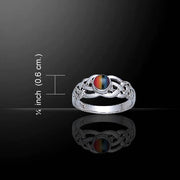 Rainbow Celtic Knotwork Silver Ring JR153R