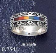 Rainbow Silver Ring JR259