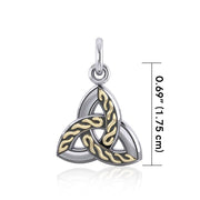 Awe-inspired by the Holy Trinity ~ Celtic Knotwork Trinity Sterling Silver Charm Jewelry with 18k Gold accent MCM179