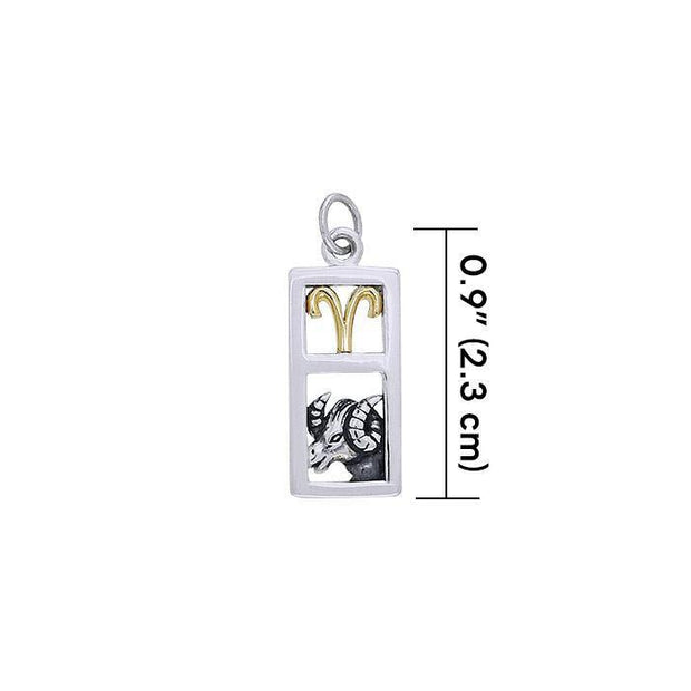 Aries Silver and Gold Charm MCM295