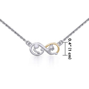Infinity Cat Silver and Gold Necklace MNC489