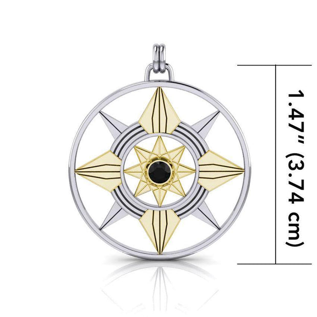 Be a Star Silver and Gold Pendant with Gemstone MPD1259