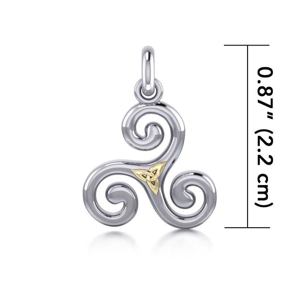 Celtic Triskele Silver & Gold Pendant MPD1815