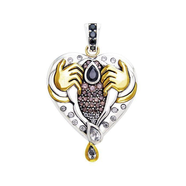 A queen in her own right ~ Dali-inspired fine Sterling Silver Pendant in 18k Gold accent MPD2650