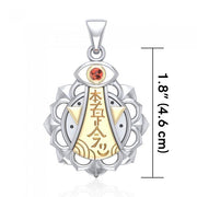 Chakra and Reiki Distance Healing Silver and Gold Pendant with Gemstone MPD4929