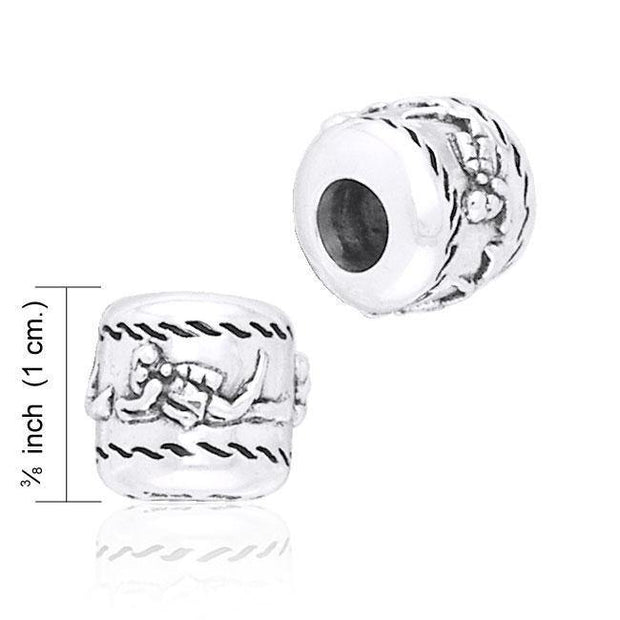Cylinder Scuba Diver Silver Bead TBD036