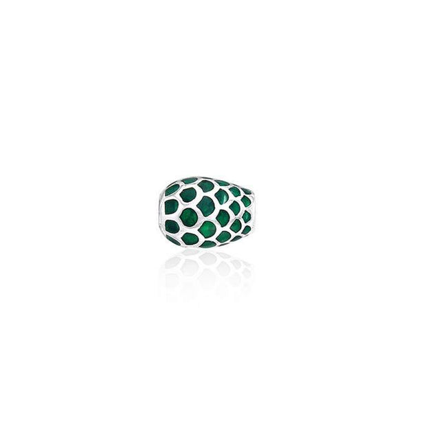 Oval Patterned Bead with Enamel TBD091