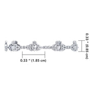 Celtic Knotwork and Claddagh Silver Bracelet TBG368
