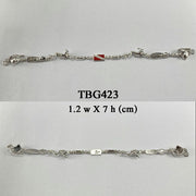 Flag and Dive Equipment Silver Bracelet TBG423