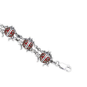 Inlaid Ladybug Silver Bracelet TBG429