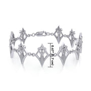 Goddess in Diamond Frame Silver Link Bracelet TBL392