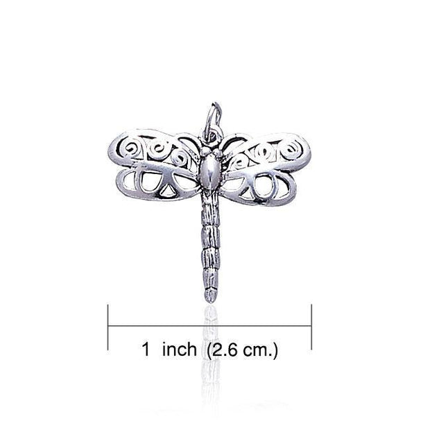 Large Silver Dragonfly Charm TC232