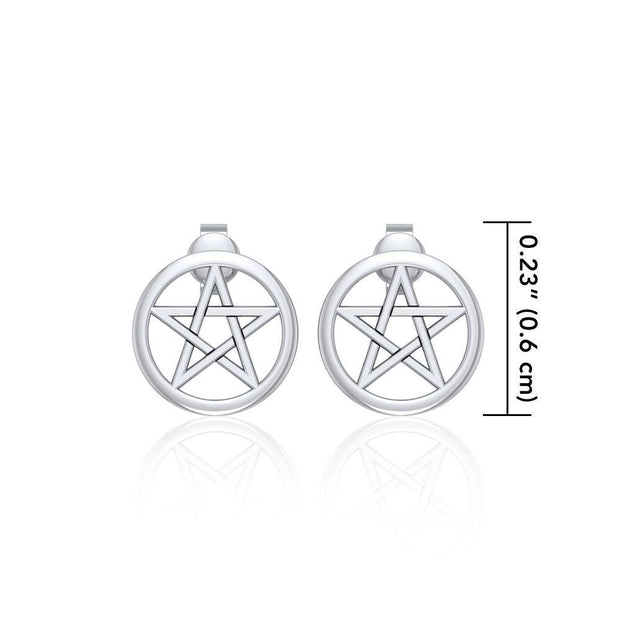 Silver Pentagram Pentacle Earrings TE292