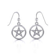 Silver Pentagram Pentacle Earrings TE293