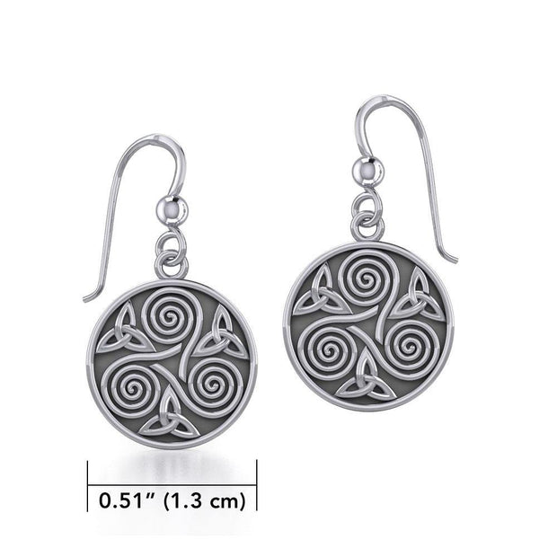Celtic Silver Spiral Earrings TE651