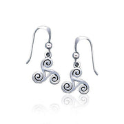 Celtic Silver Spiral Earrings TE693