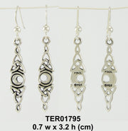 Celtic Moon Woven Design Silver Earrings TER1795