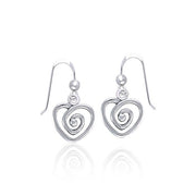 Spiral Heart Celtic Contemporary Silver Earrings TER1313