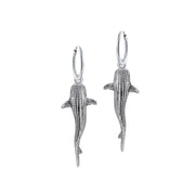 Small Whale Shark Silver Hoop Earrings TER1799