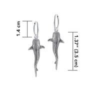Small Whale Shark Silver Hoop Earrings TER1799