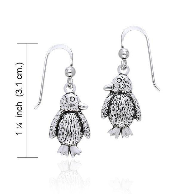 Silver Penguin Earrings TER362