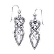 Healing legend and transformation ~ Sterling Silver Jewelry Celtic Snake Dangle Earrings TER511