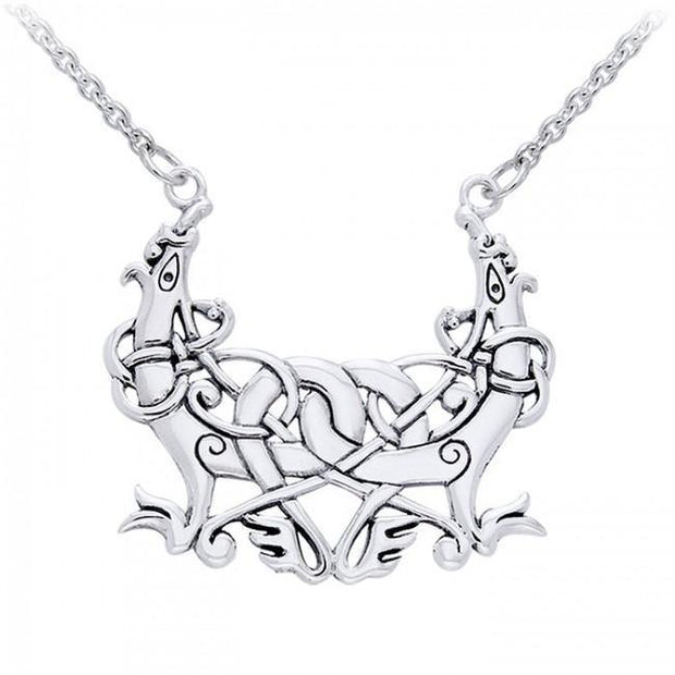 Intricate Mystery ~ Sterling Silver Viking Urnes Necklace Jewelry TNC126