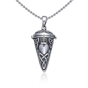 The greatness of love ~ Celtic Knotwork Irish Claddagh Sterling Silver Pendulum Pendant TP2855