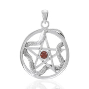 The Star with Weaving Snake Silver Pendant TP3312