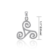 Celtic Silver Spiral Pendant TP332