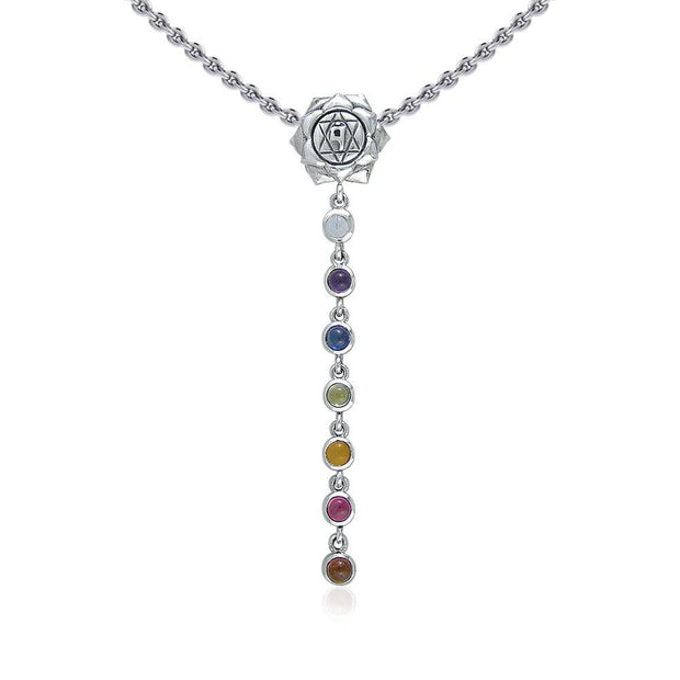 Silver and Gems Chakra Life Force Pendant TP3574