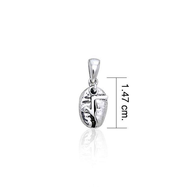 Square Root Coffee Bean Silver Pendant TP390