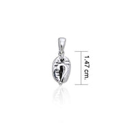 Question Mark on Coffee Bean Silver Pendant TP407