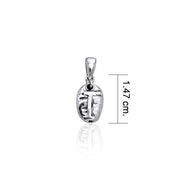 Letter I on Coffee Bean Silver Pendant TP408
