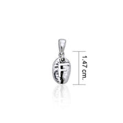 Letter F on Coffee Bean Silver Pendant TP413