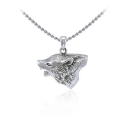 Sterling Silver Howling Wolf Pendant TP812