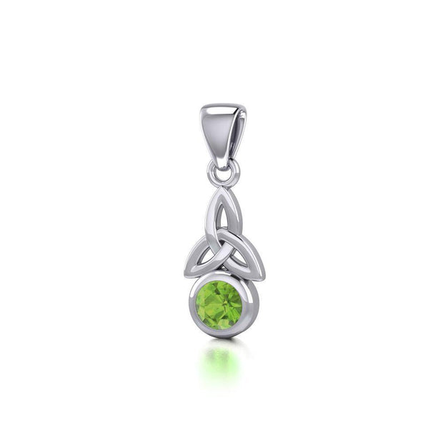 Celtic Trinity Knot with Birthstone Silver Pendant TP858