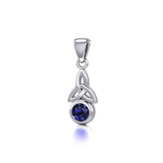 Celtic Trinity Knot with Birthstone Silver Pendant TP858