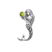 Gentle melody of the Celtic Mermaid Under the Sea ~ Sterling Silver Jewelry Pendant with Gemstone TPD080