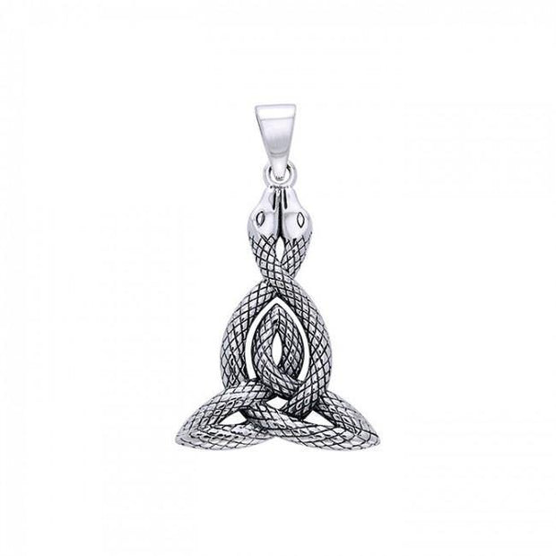 Hides the powerful ~ Celtic Knotwork Snake Sterling Silver Pendant Jewelry TPD1108