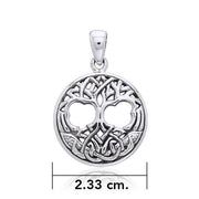 Interwoven with Birds in the Celtic Tree of Life ~ Sterling Silver Jewelry Pendant TPD3019