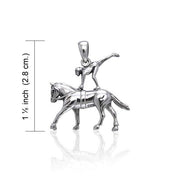 Equestrian Vaulting Silver Pendant TPD3272