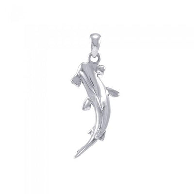 In the deep blue sea with the hammerhead sharks ~ Sterling Silver Jewelry Pendant TPD3406