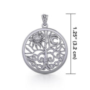 The Tree of Life in its Never-ending journey ~ Sterling Silver Jewelry Pendant TPD3543