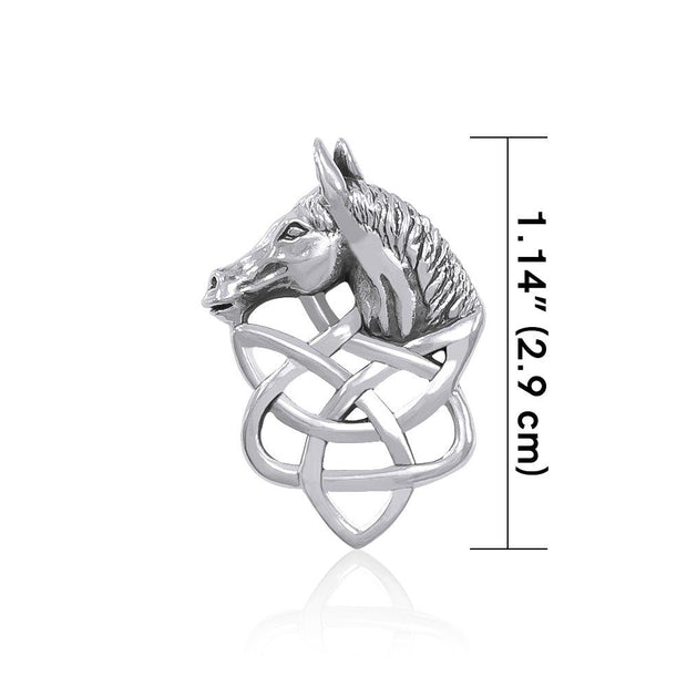 Sterling Silver Celtic Knotwork Horse Pendant TPD360